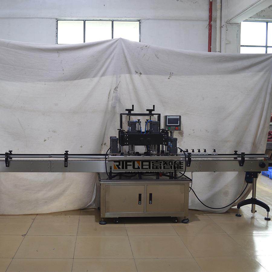 全自动双头四轮旋盖机玻璃瓶塑料盖螺纹盖拧盖机速度70+/分钟