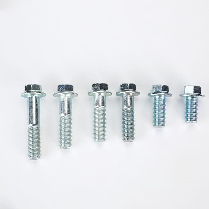 厂家直镀锌GB5787六角法兰面细牙螺栓M12*1.25外六角带垫法兰螺丝