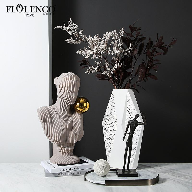 现代轻奢切形女人物艺术雕塑样板房办公室书柜创意家居工艺品摆件