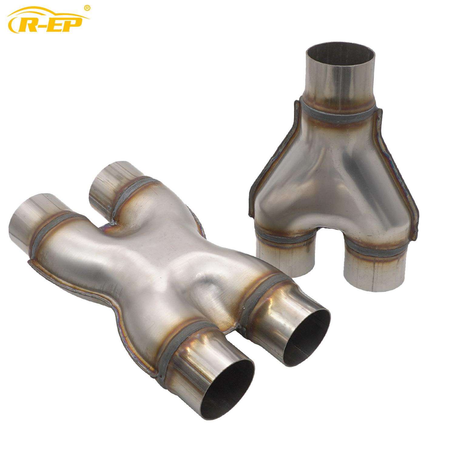汽车409不锈钢排气管改装Y型三通 H X型四通连接管51 57 63 76MM