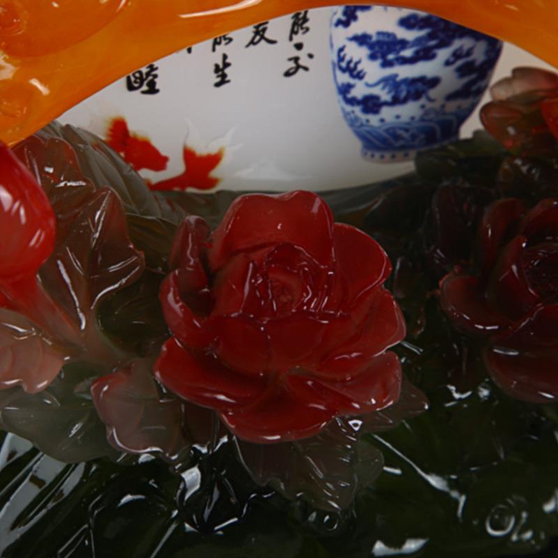 家和万事兴平安如意树脂摆件工艺品客厅玄关电视柜装饰品新年饰品图片