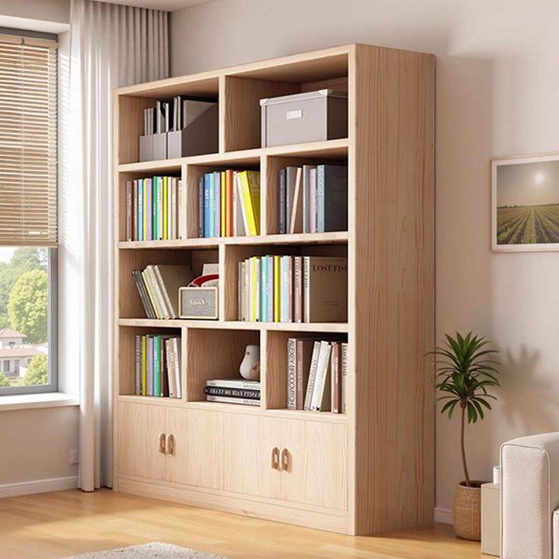 松木书柜落地置物柜靠墙柜子学生家用带门书架儿童实木收纳储物柜,鲜花速递/花卉仿真/绿植园艺,割草机/草坪机,淘宝优惠券,粉丝福利购,淘宝优惠卷