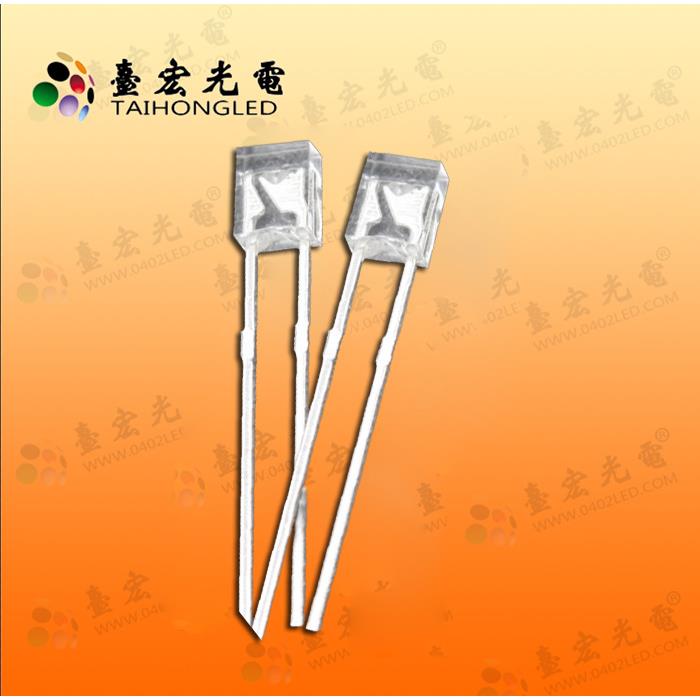 方形2*3*4mm透明短脚LED发光二极管 黄光白光绿光蓝光直插灯珠