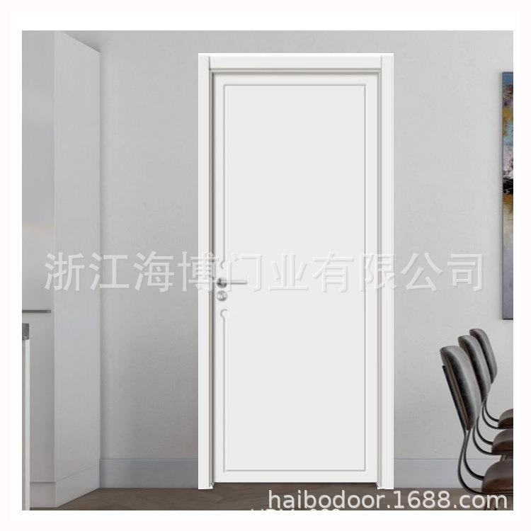 厂家直销简约风格平板实惠MDF PVC饰面免漆室内套装门白色木门