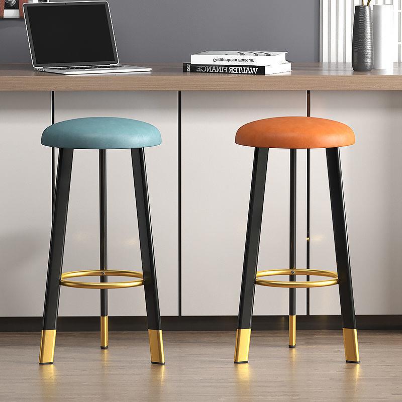 吧台椅现代简约高脚凳收银柜台前台轻奢高椅子家用吧椅圆凳子