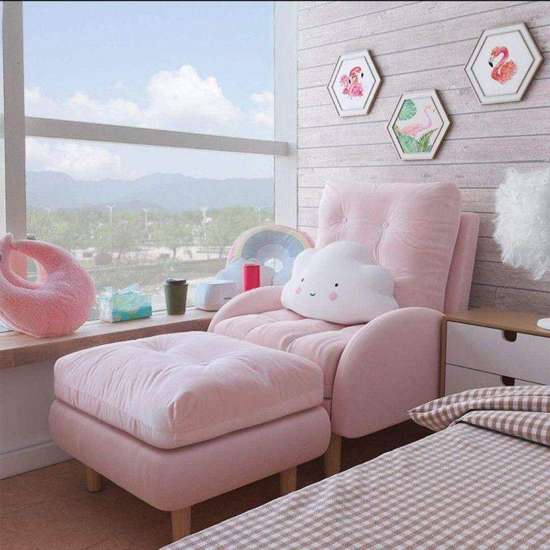 北欧懒人沙发榻榻米女生可爱卧室粉色单人折叠靠背椅阳台休闲躺卧,电子元器件市场,其它元器件,淘宝优惠券,粉丝福利购,淘宝优惠卷