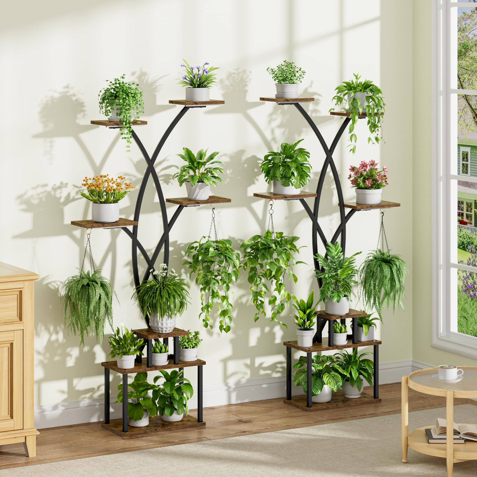 高室内植物架带生长灯-7层适合多种室内植物的植物架