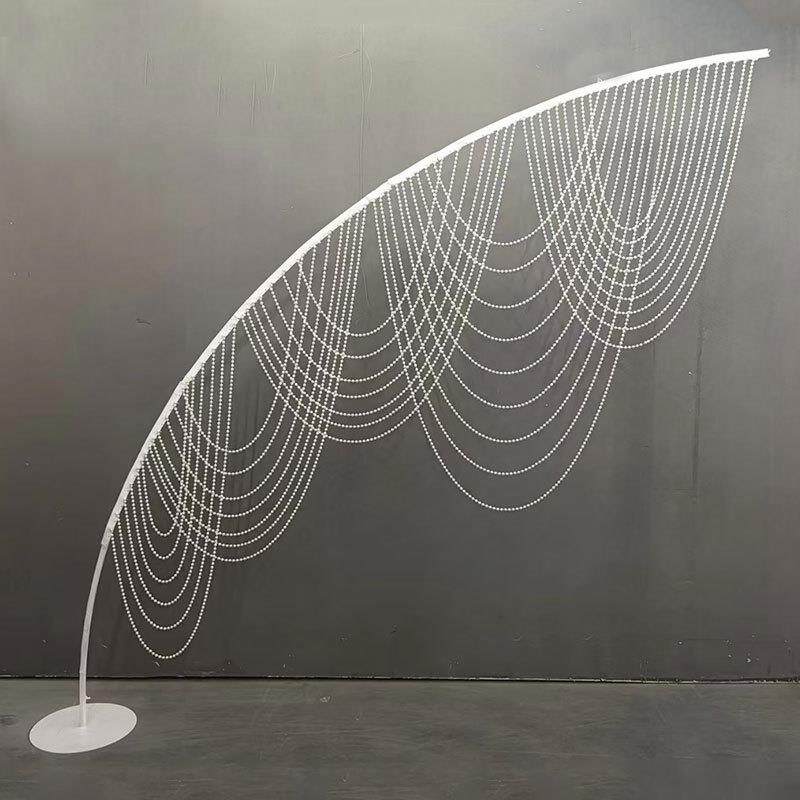 创意新款婚礼异形水晶流苏路引铁艺珍珠亚克力珠帘路引婚庆道具