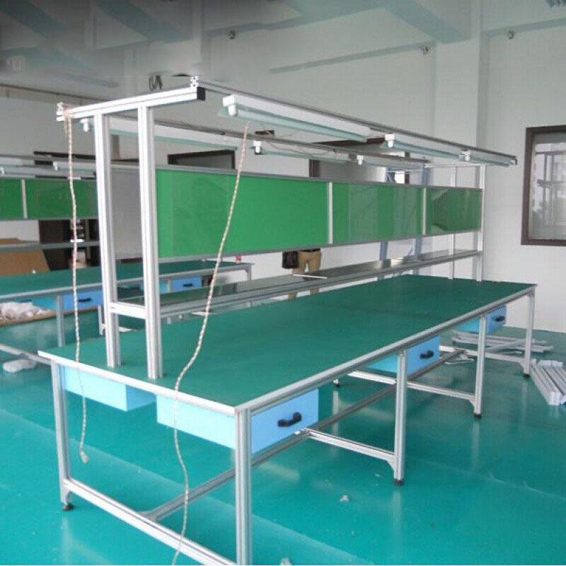 供应铝型材工作台桌子防静电铝合金平板线复合板木板桌铝型材支架