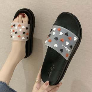 ins潮鞋 女夏時尚 外穿少女風一字拖可愛厚底防滑沙灘鞋 網紅涼拖鞋