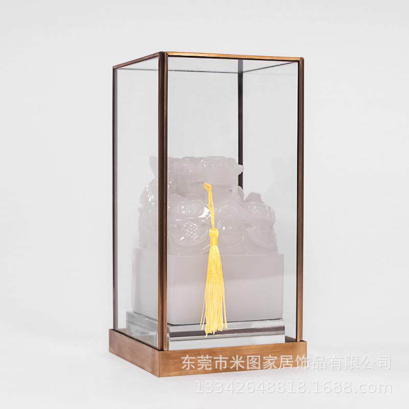 新中式客厅博古架酒柜书房禅意摆件样板房售楼咖啡色家居软装饰品