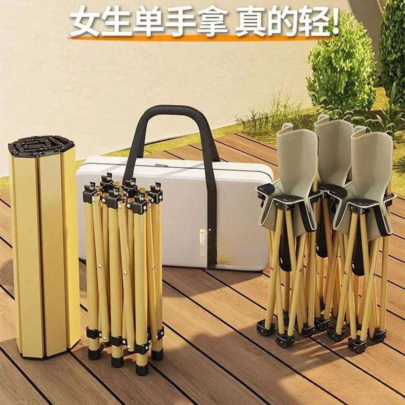 简易野餐便携式野餐炊露营一折叠烧烤套装户外桌椅全手提折叠桌椅