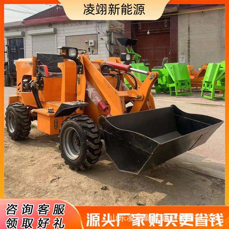 电动铲车一吨建筑工程工地农用装粮王多功能抓木草机小铲车