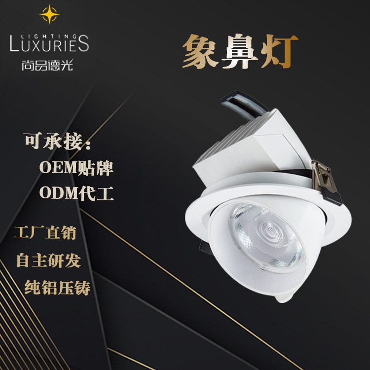 LED象鼻灯商用嵌入式COB天花灯服装店客厅北欧天花筒灯厂家供应
