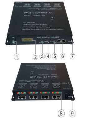 8端口输出 每口MAX带载170点 动画 图片播放 红外遥控DMX512主控