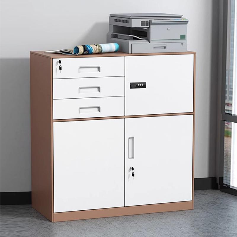 办公室文件柜资料铁皮柜家用矮柜抽屉带锁柜子储物柜杂物收纳柜子