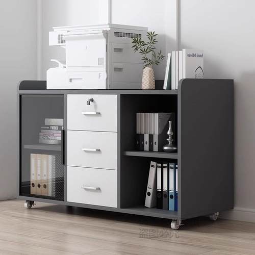 办公室打印机柜矮柜置物柜文件柜储物柜抽屉柜移动侧柜办公桌边柜