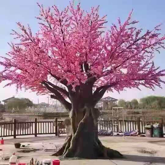 仿真玻璃钢桃花树大型室内外景区网红装饰景观人造假树景观树庭院
