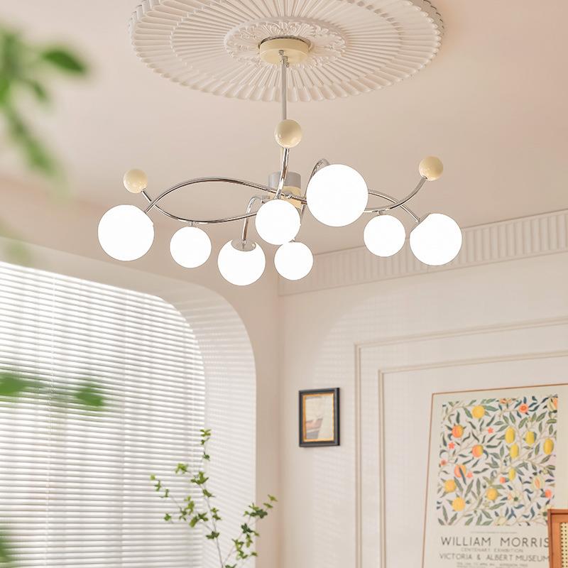 新款奶油风吊灯现代简约魔豆客厅吊灯设计感花枝造型主卧室灯灯