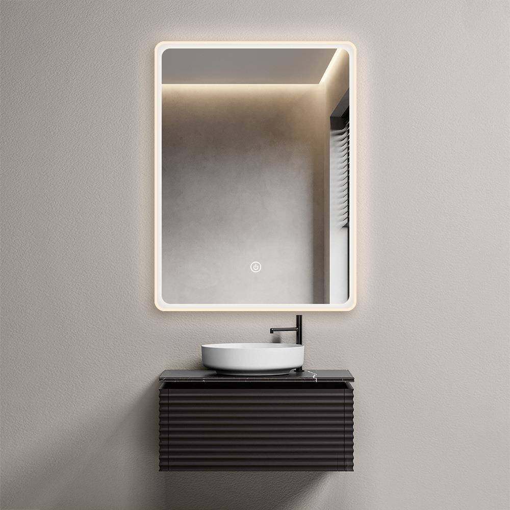 BOLEN铝框正面发光智能浴室镜子壁挂式洗漱台卫生间洗手间镜防雾