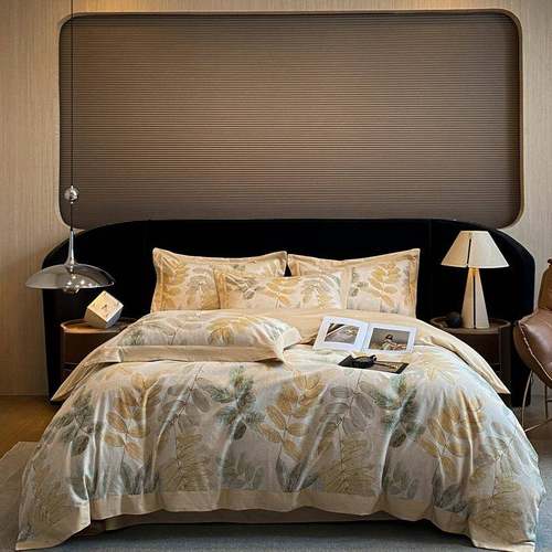 高档100S支长绒棉四件套轻奢简羽毛全棉纯棉四季被套裸睡床上用品