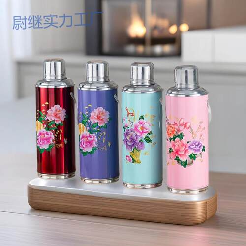 yp保温壶热水瓶手提怀旧复古婚庆开水瓶老式中国风茶瓶铝壳一件起
