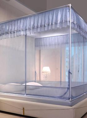 #2024新款TU刺绣帐纱加大空间加密网眼家用款外穿杆坐床蚊帐家用