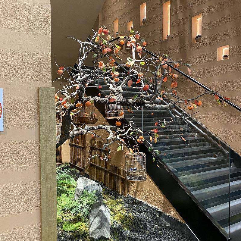 仿真柿子树造景假树摆件室内景观绿植橱窗装饰花艺可造型树装饰品