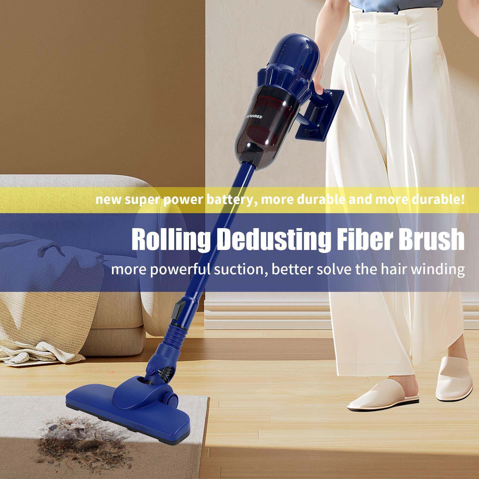 现货无线吸尘器小型充电手持推杆两用多功能吸尘器4节电池家用