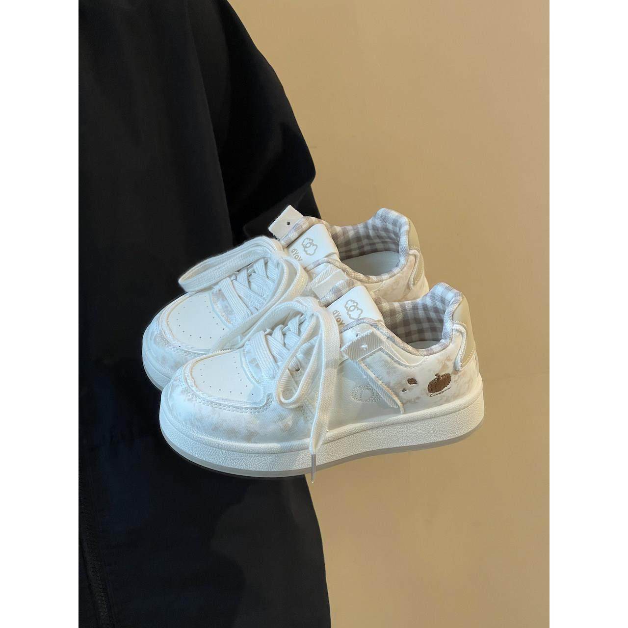 韩系设计感女鞋2025秋季新款百搭小众面包鞋休闲学生运动鞋,女鞋,休闲板鞋,淘宝优惠券,粉丝福利购,淘宝优惠卷