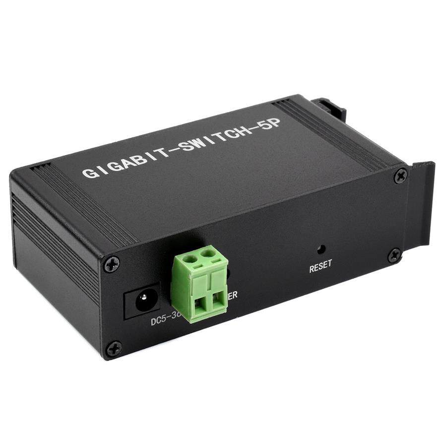 导轨式全双工10/100/1000M连接 微雪 工业级5口千兆以太网交换机