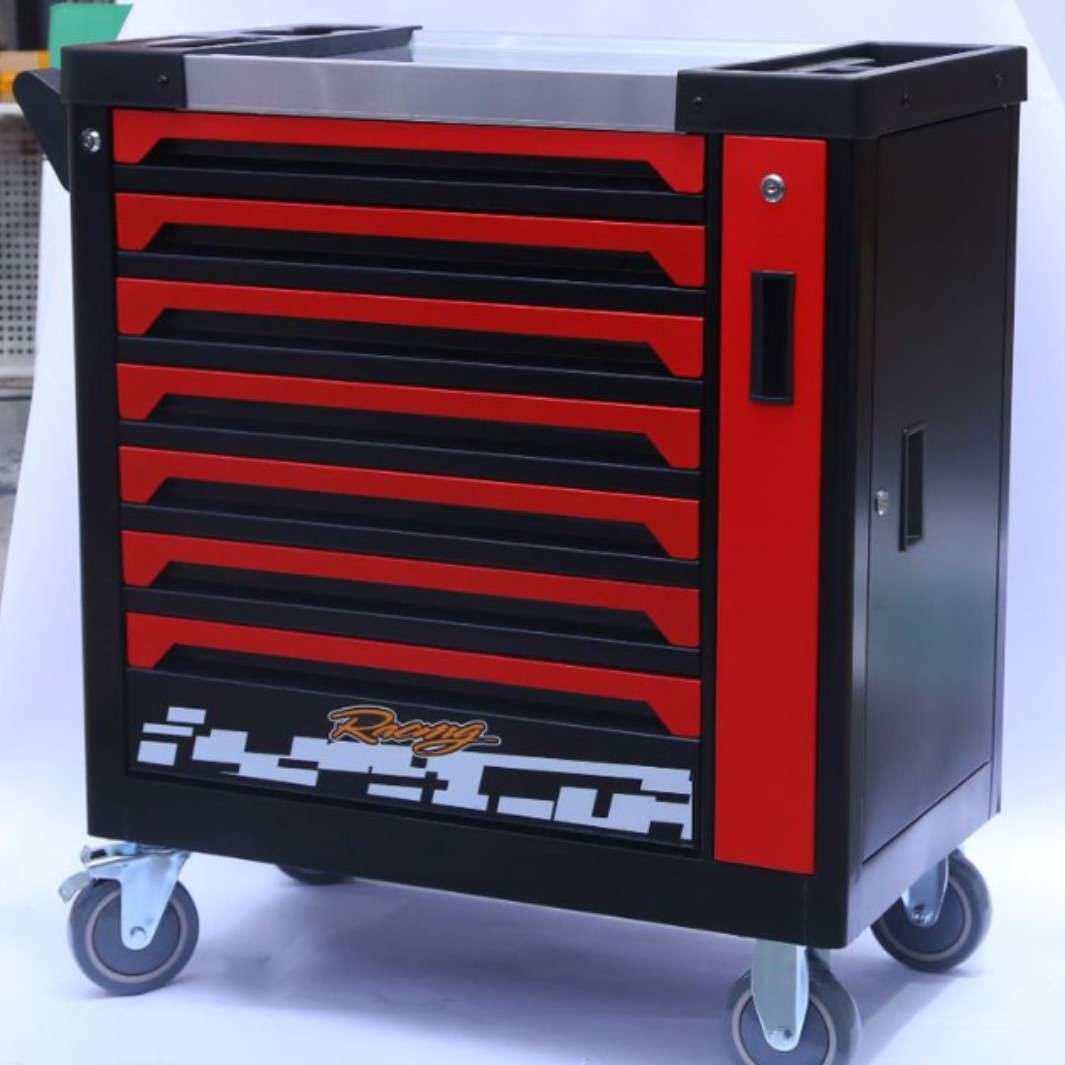 五金工具车 汽修汽保机修储存移动工具柜7抽工具车带工具组套