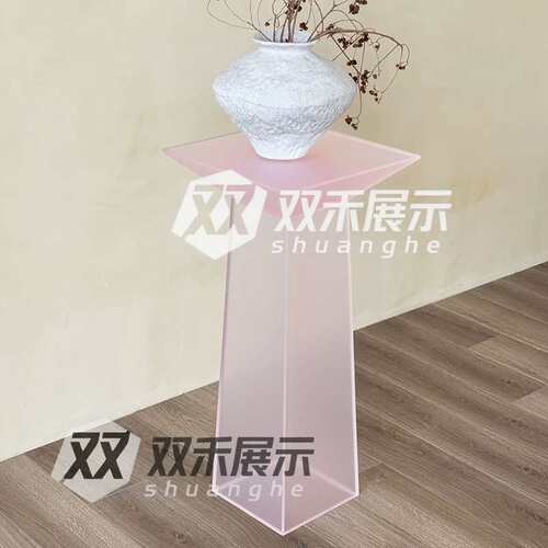 磨砂亚克力花架落地彩色产品展示台高级盆景架多巴胺玄关展示架