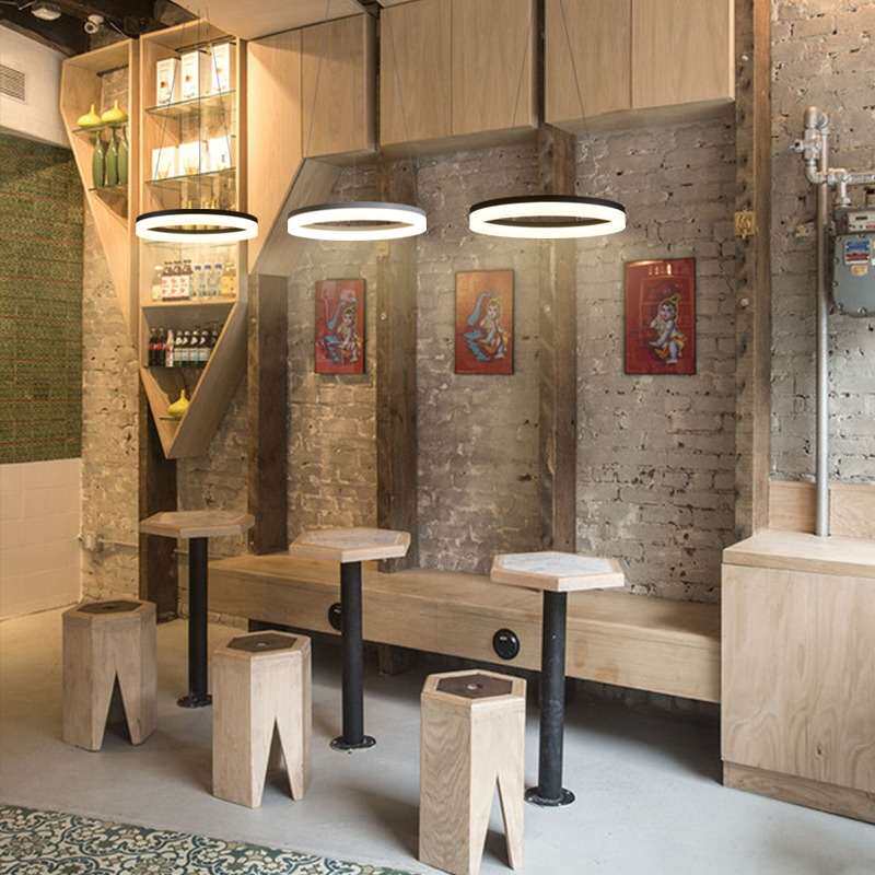 中山灯具圆环形吊灯餐厅灯大气极简吧台饭桌工程设计师LED灯