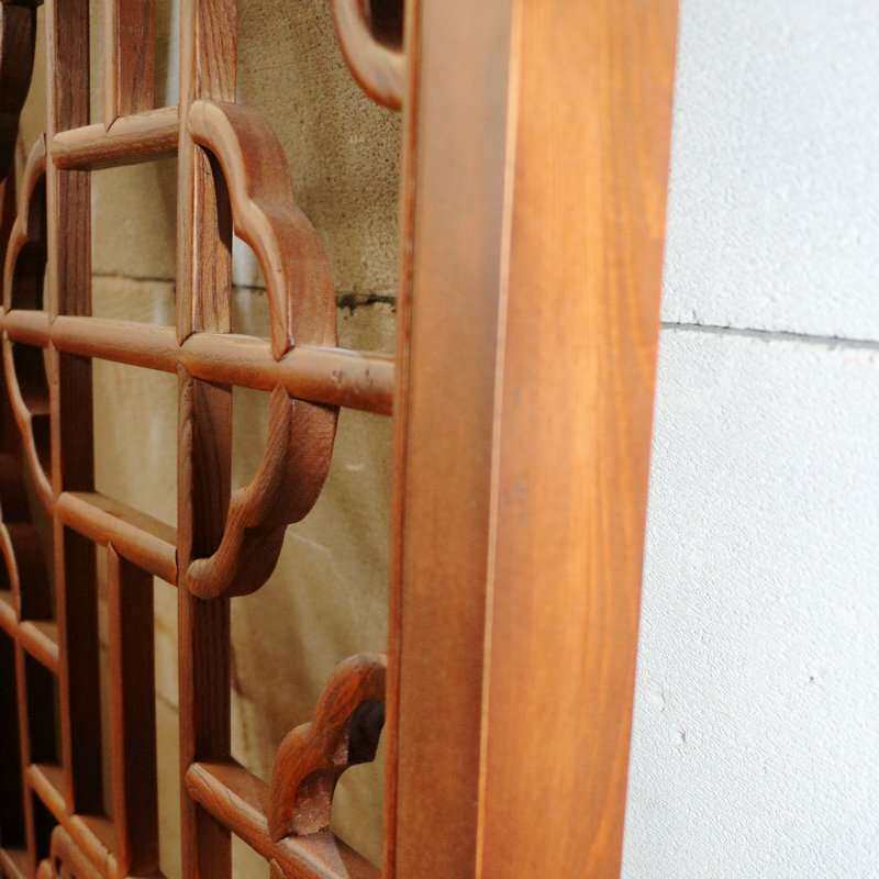 东阳木雕屏风 复古花格荷花鱼 家居装饰木雕加工定 做 雕刻