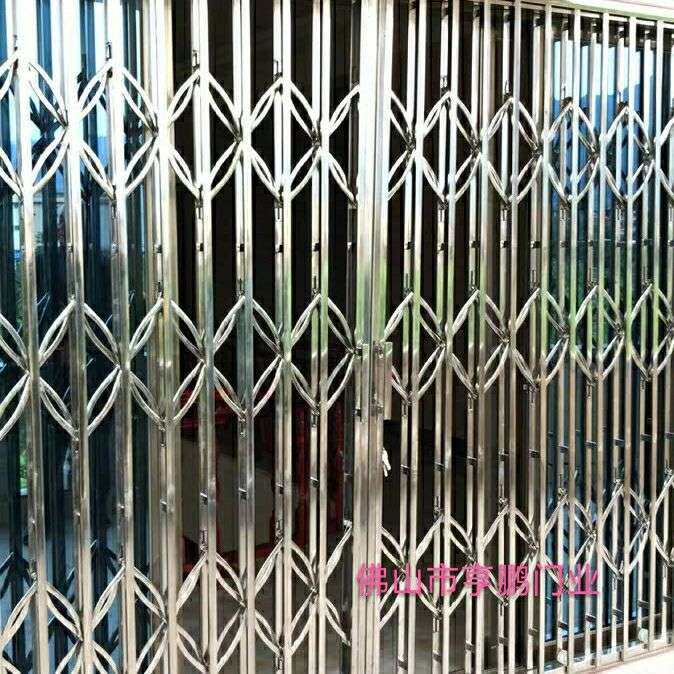 佛山304不锈钢拉闸 推拉栅栏手动推拉可折叠防盗窗折叠门