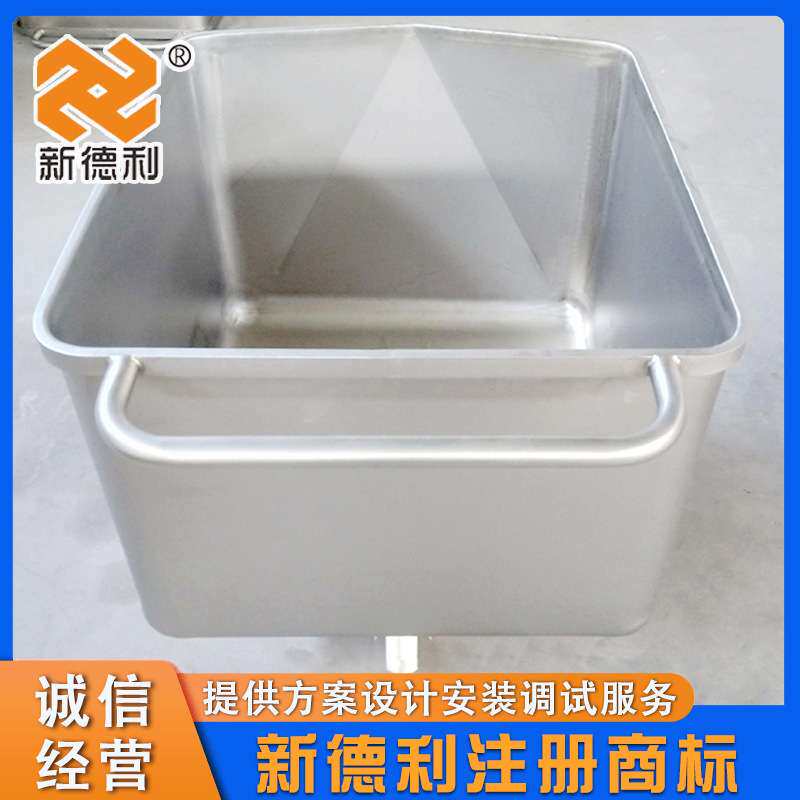 不锈钢食品物料手推车商用蔬菜周转料斗车肉块移动小料车桶车现货