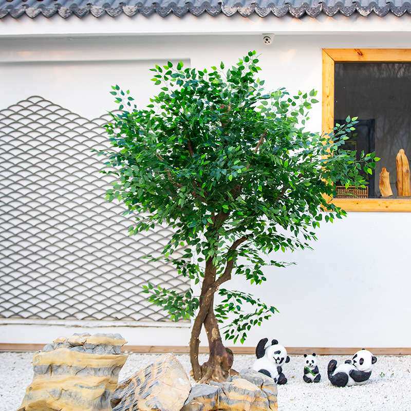 仿真榕树大型假绿植室内外橱窗装饰景观树客厅造景落地冬青树摆件