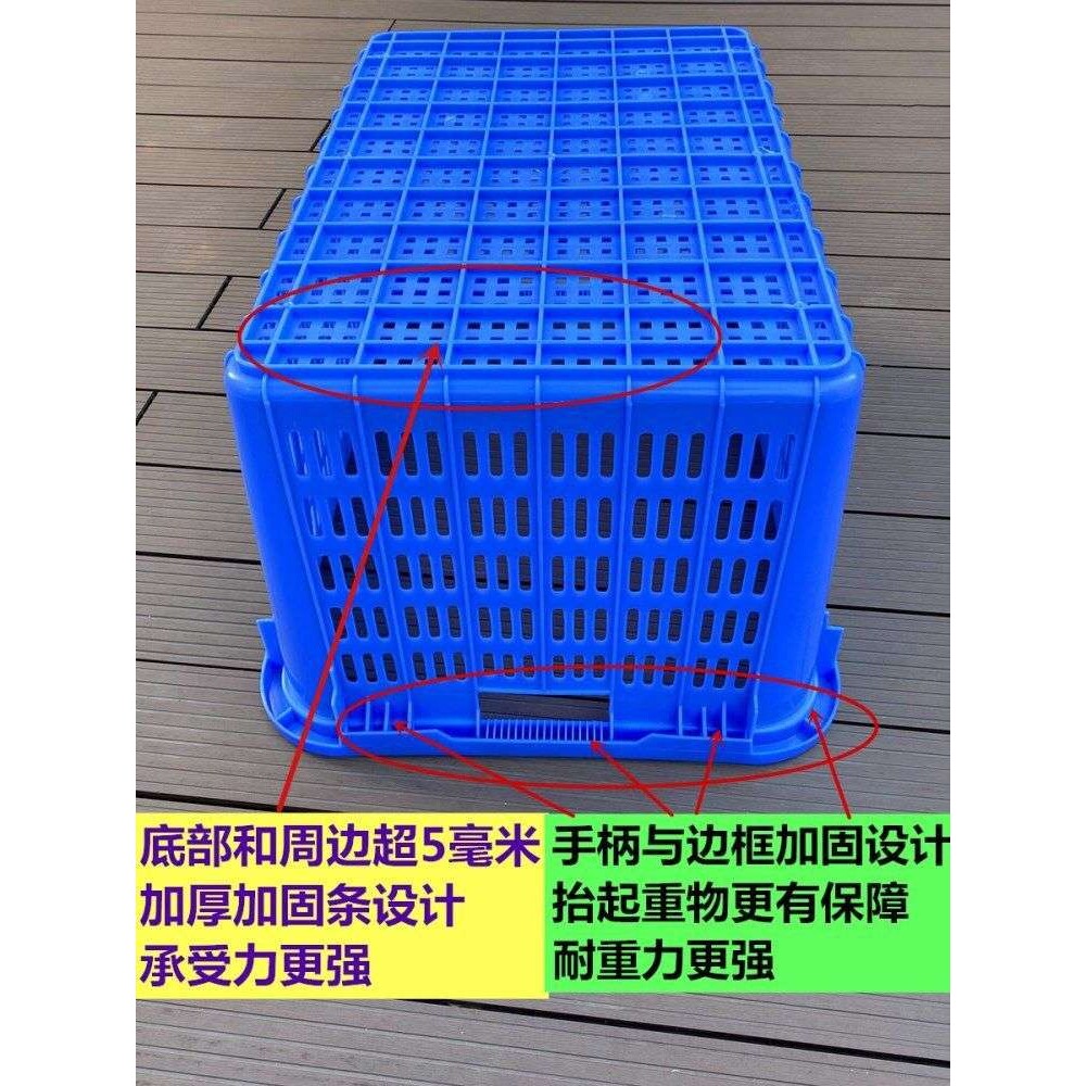 塑料周转筐大号箩框蔬菜水果水产篓筐加厚快递物流筐框子长方形