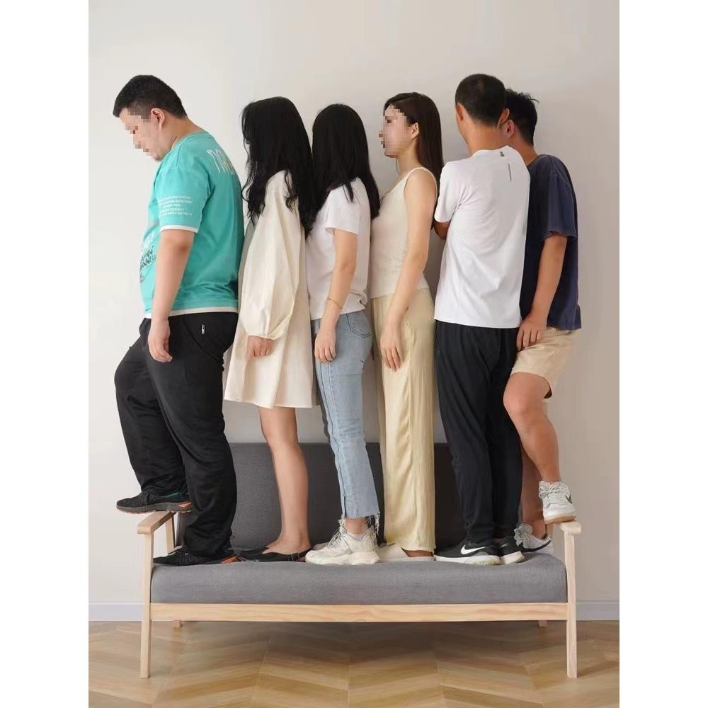 S*S*实木沙发茶几组合现代简约布艺三人套装客厅小户型出办公桌椅