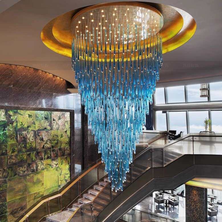 酒店高级大堂吊灯饭店大型水晶工程吸顶灯宴会厅别墅复式楼大吊灯