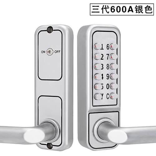 三代机械密码锁木门锁房门锁防水防晒不用电池电源简易更换密码