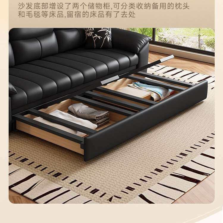 钢琴键沙发床多功能一体两用可储物折叠沙发小户型客厅猫抓皮