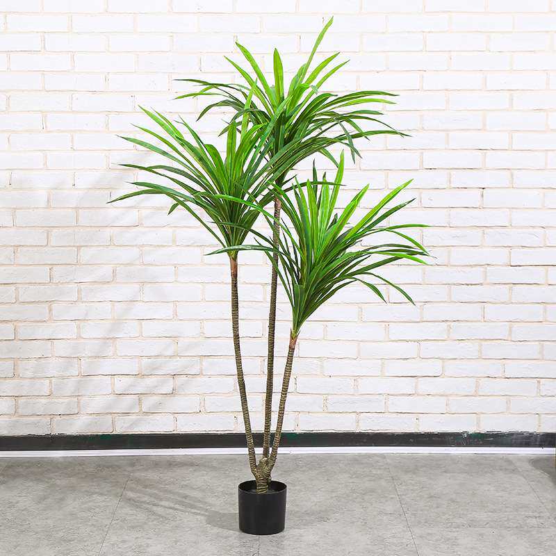 仿真植物工艺龙血铁树绿色植被家具装饰办公桌面仿真盆栽摆件摆饰