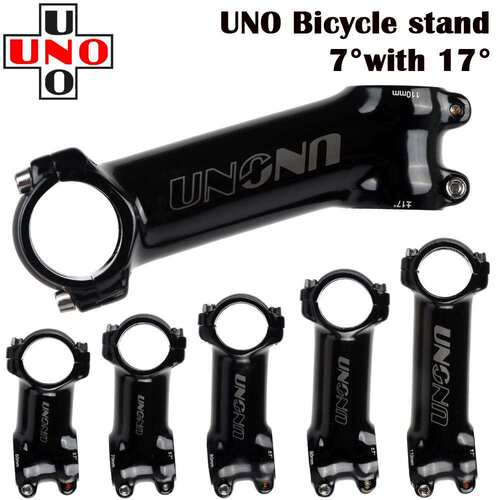 UNO自行车锻造把立7度17度立管亮光黑色60-130MM长度铝合金材质