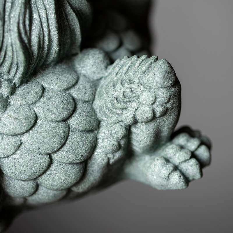 陶怡 青砂石三足金蟾招财摆件 中式创意国潮逗兽桌面茶宠装饰摆件