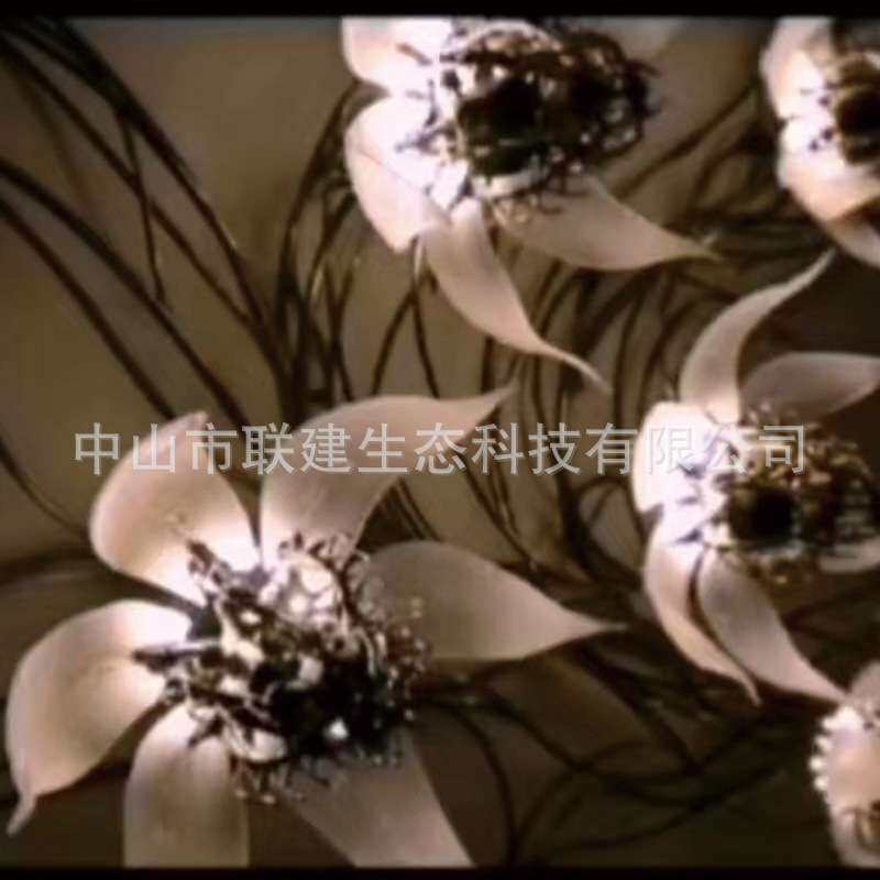 厂家直销 文旅互动灯光装置 机械控制LED 亚克力开合花灯园林景观