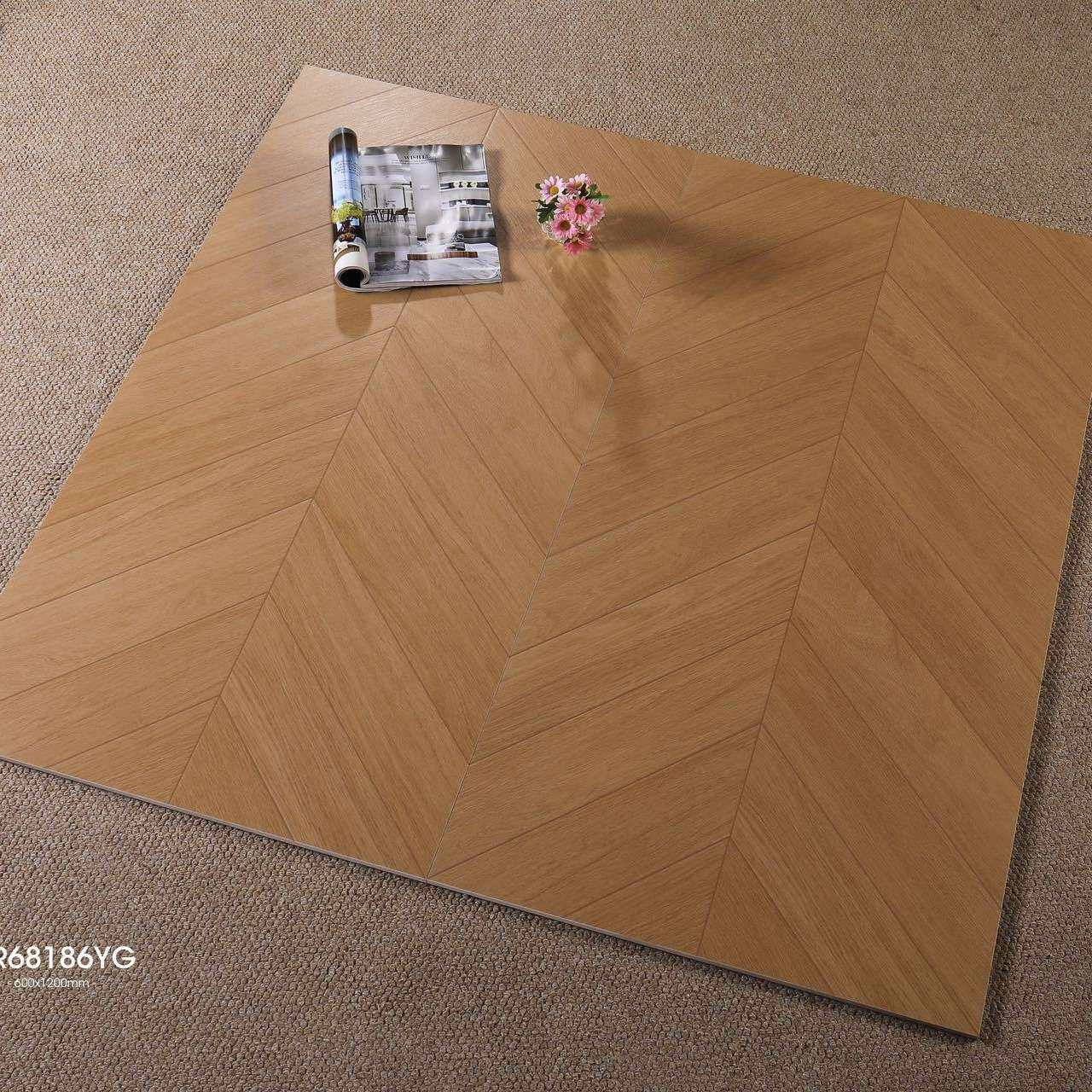 微哑质感鱼骨木纹砖600X1200法式风装修卧室客厅防滑仿实木地板砖