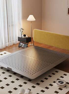 ArtColor布艺床中古风轻奢主卧无边双人无床头榻榻米小户型儿童床