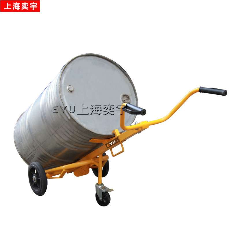 DE400化工桶手推车圆铁箍桶手拉油桶车可调式咬嘴200升油桶搬运车